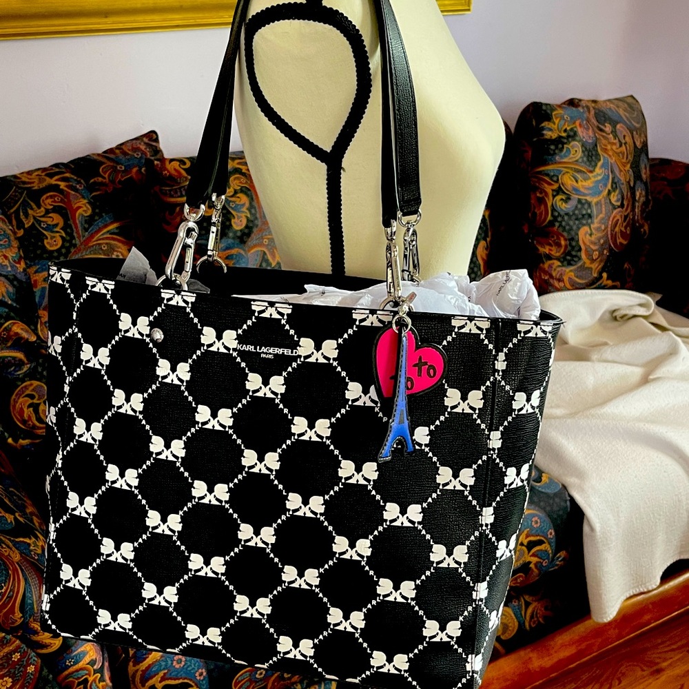 Karl Lagerfeld zip top tote